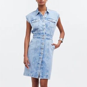 Madewell cap sleeve denim dress NWT